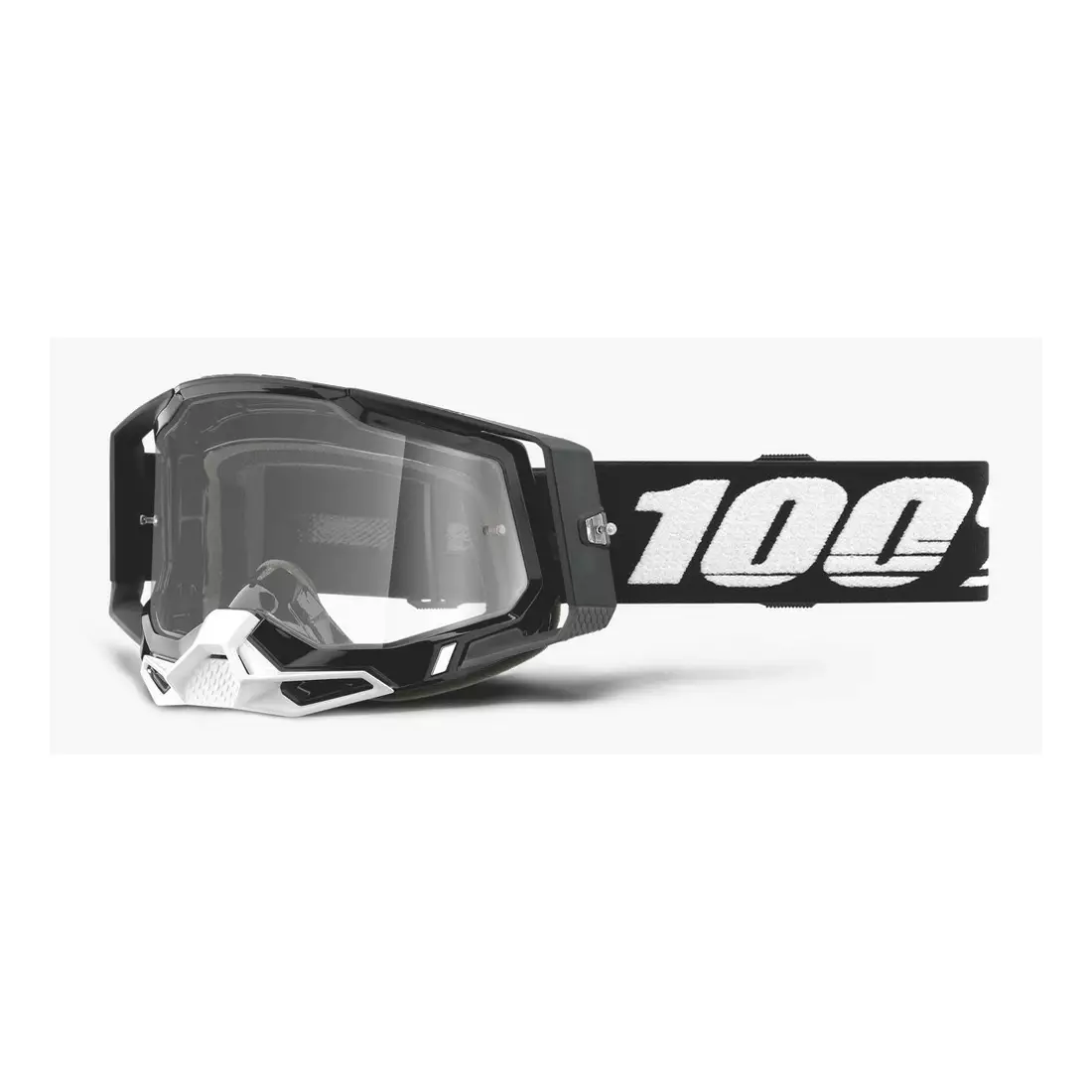 100% Cyklistické okuliare RACECRAFT 2 (číre Anti-Fog sklá, LT 88%-92% + 10 viečok) black STO-50121-101-01