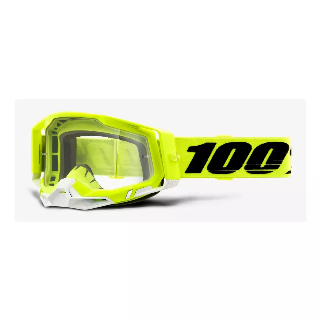 100% Cyklistické okuliare RACECRAFT 2 (číre Anti-Fog sklá, LT 88%-92% + 10 viečok) yellow STO-50121-101-04