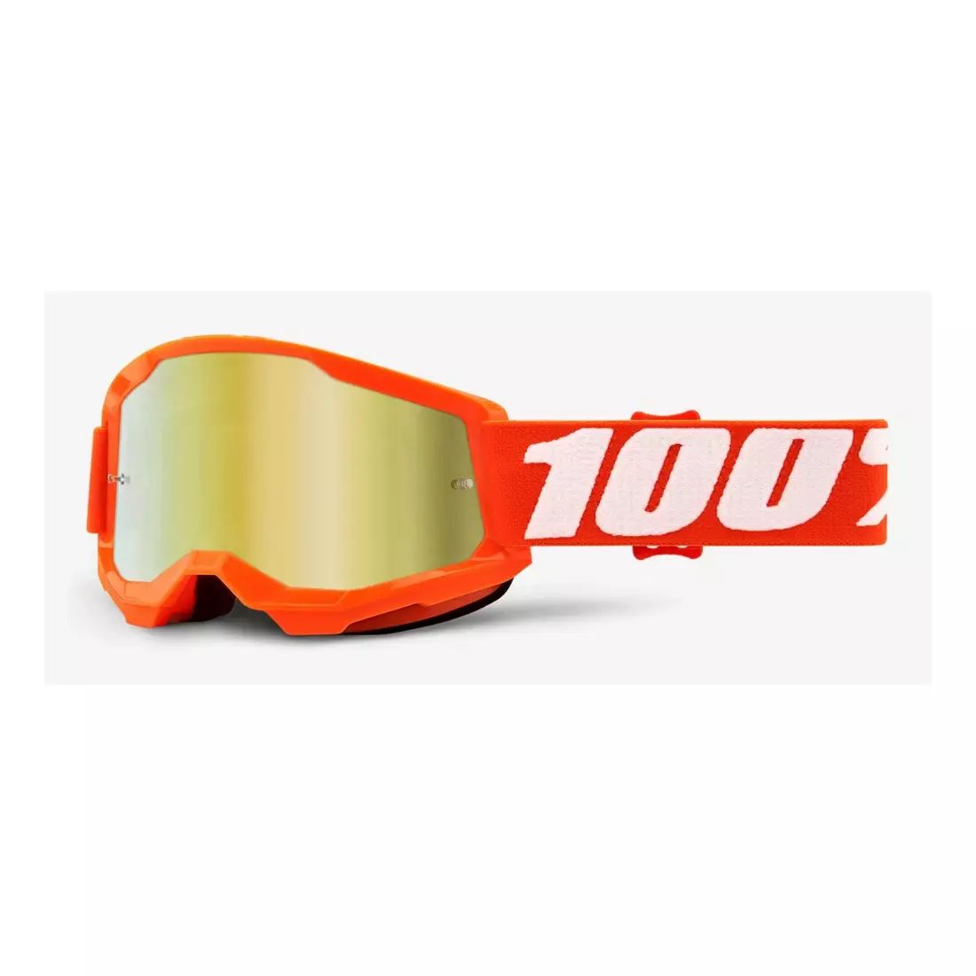 100% Cyklistické okuliare STRATA 2 JUNIOR (zlaté zrkadlové sklá Anti-Fog, LT 28%+/-5%) orange STO-50521-259-05