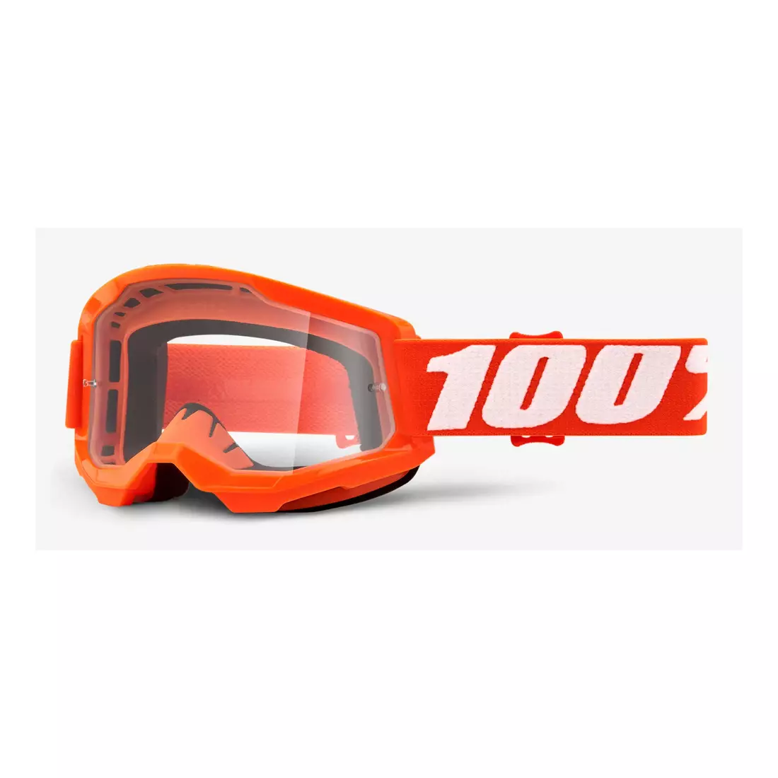 100% Cyklistické okuliare STRATA 2 (číre sklá Anti-Fog, LT 88%-92%) orange STO-50421-101-05