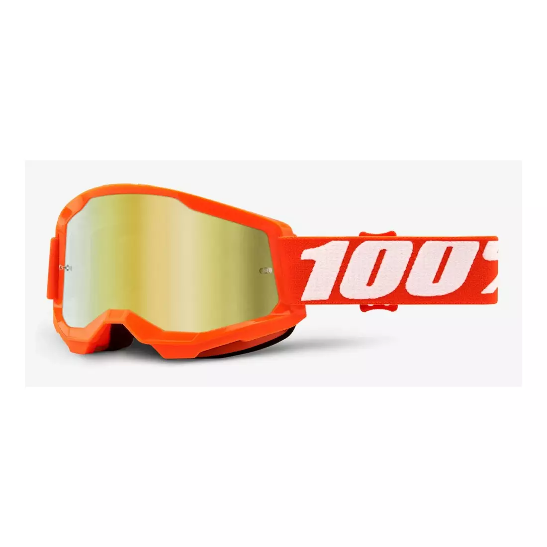 100% Cyklistické okuliare STRATA 2 (zlaté zrkadlové sklo Anti-Fog, LT 28%+/-5%) orange STO-50421-259-05