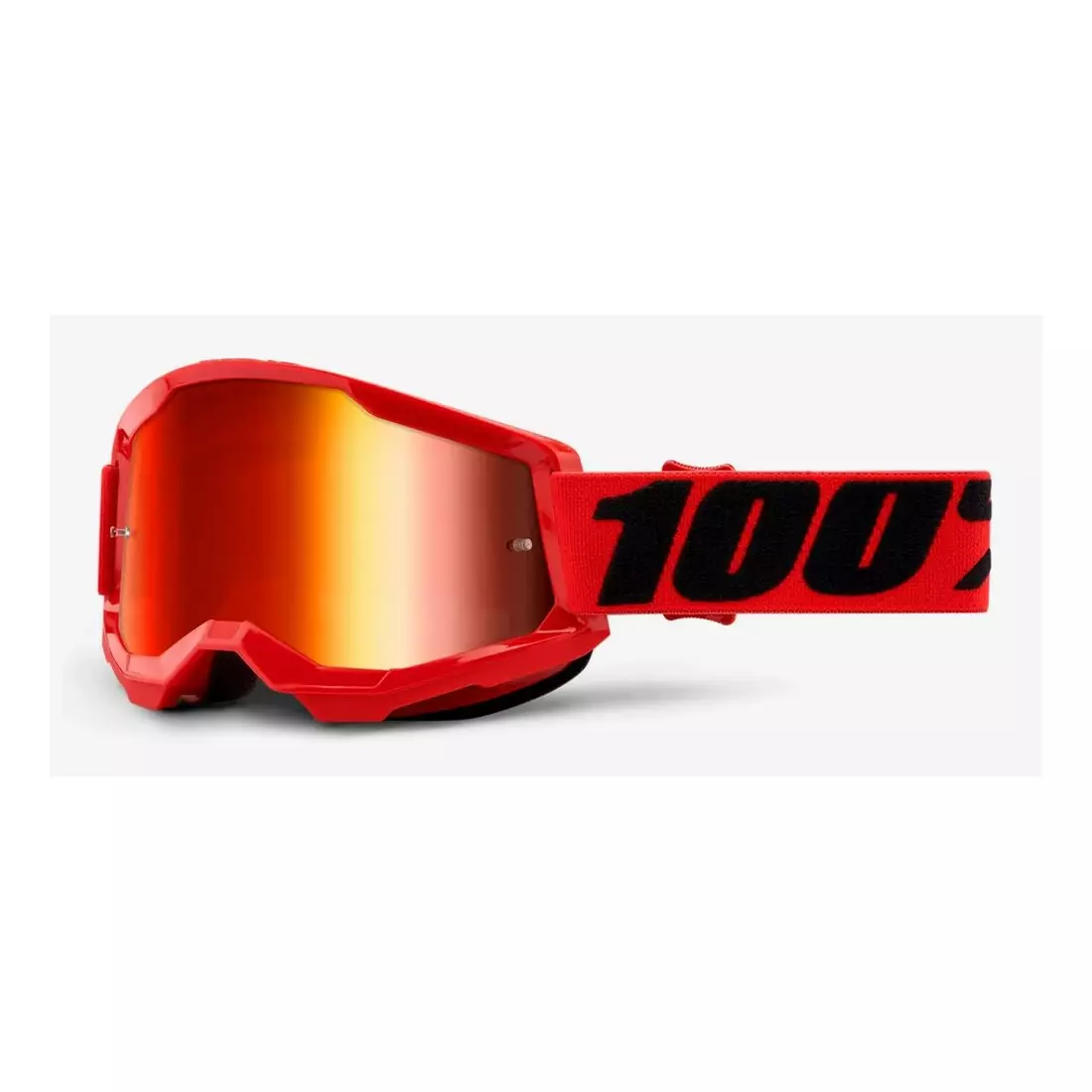 100% Cyklistické okuliare STRATA 2 (zrkadlové červené sklá Anti-Fog, LT 38%+/-5%) red STO-50421-251-03