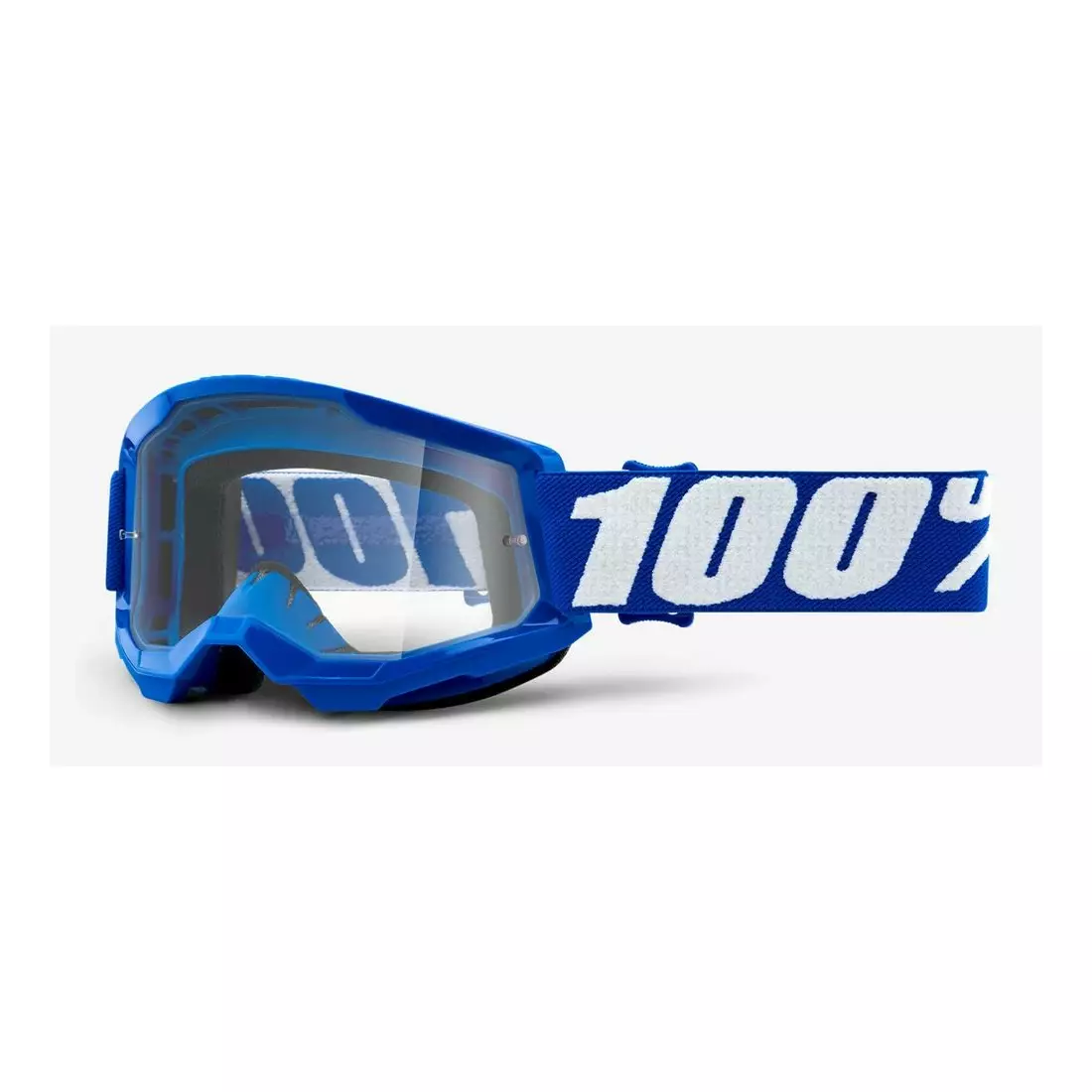 100% Juniorské cyklistické okuliare STRATA 2 JUNIOR (číre Anti-Fog sklá, LT 88%-92%) blue STO-50521-101-02