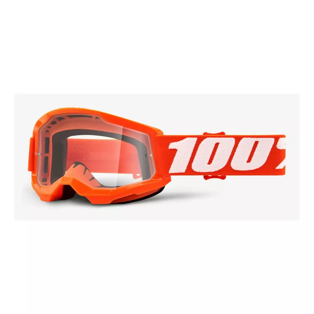 100% Juniorské cyklistické okuliare STRATA 2 JUNIOR (číre Anti-Fog sklá, LT 88%-92%) orange STO-50521-101-05