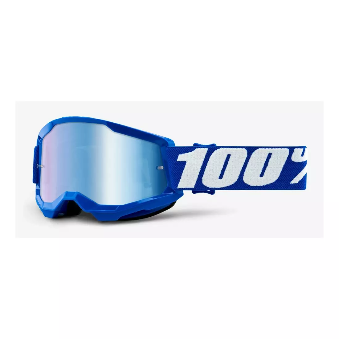 100% Juniorské cyklistické okuliare STRATA 2 JUNIOR (modré zrkadlové sklá Anti-Fog, LT 53%+/-5%) blue STO-50521-250-02
