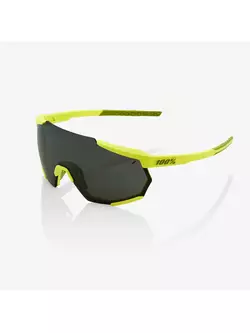100% Športové okuliare RACETRAP (čierne zrkadlové šošovky, LT 11% + číre šošovky, LT 93%) soft tact banana STO-61037-004-61