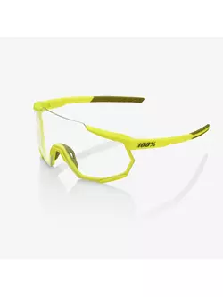 100% Športové okuliare RACETRAP (čierne zrkadlové šošovky, LT 11% + číre šošovky, LT 93%) soft tact banana STO-61037-004-61