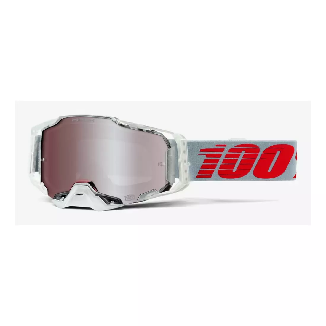 100% cyklistické okuliare ARMEGA (strieborné zrkadlové sklo HiPER, LT 20%-30%) x-ray STO-50721-404-10