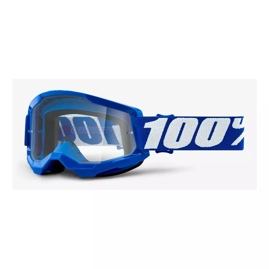 100% cyklistické okuliare STRATA 2 (číre Anti-Fog sklá, LT 88%-92%) blue STO-50421-101-02