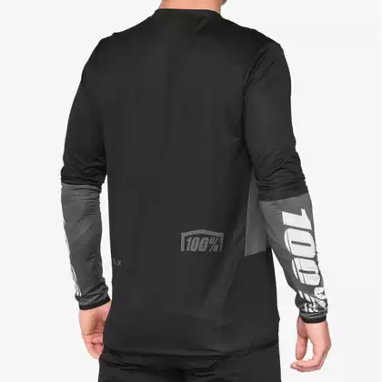 100% pánsky cyklistický dres s dlhým rukávom R-CORE X charcoal black 