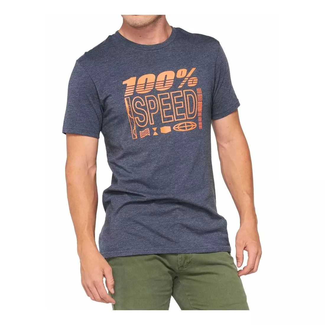 100% pánske športové tričko s krátkym rukávom TRADEMARK navy heather