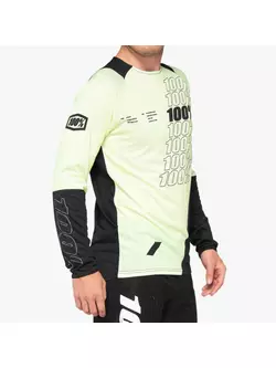 100% pánsky cyklistický dres s dlhým rukávom R-CORE lime black