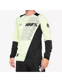 100% pánsky cyklistický dres s dlhým rukávom R-CORE lime black