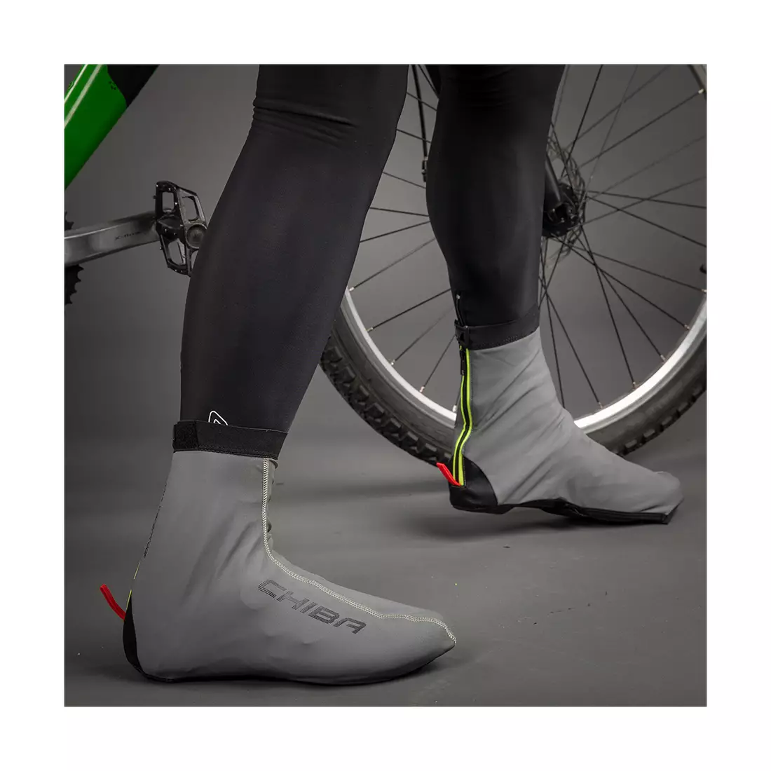 CHIBA REFLEX UBERSCHUH chrániče proti dažďu pre cyklistickú obuv, reflexné strieborné 31489 
