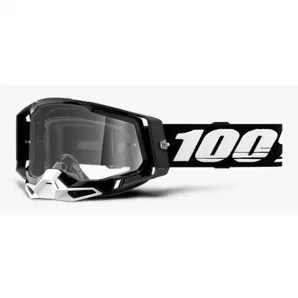 100% cyklistické okuliare RACECRAFT 2 (strieborné zrkadlové sklá Anti-Fog, LT 25%+/-5% + číre sklá Anti-Fog, LT 88%-92% + 10 viečok) black STO-50121-252-01