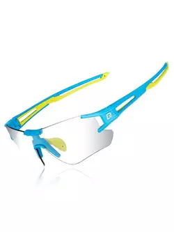 Rockbros 10127 cyklistické / športové okuliare s fotochromatickou modro-zelenou farbou