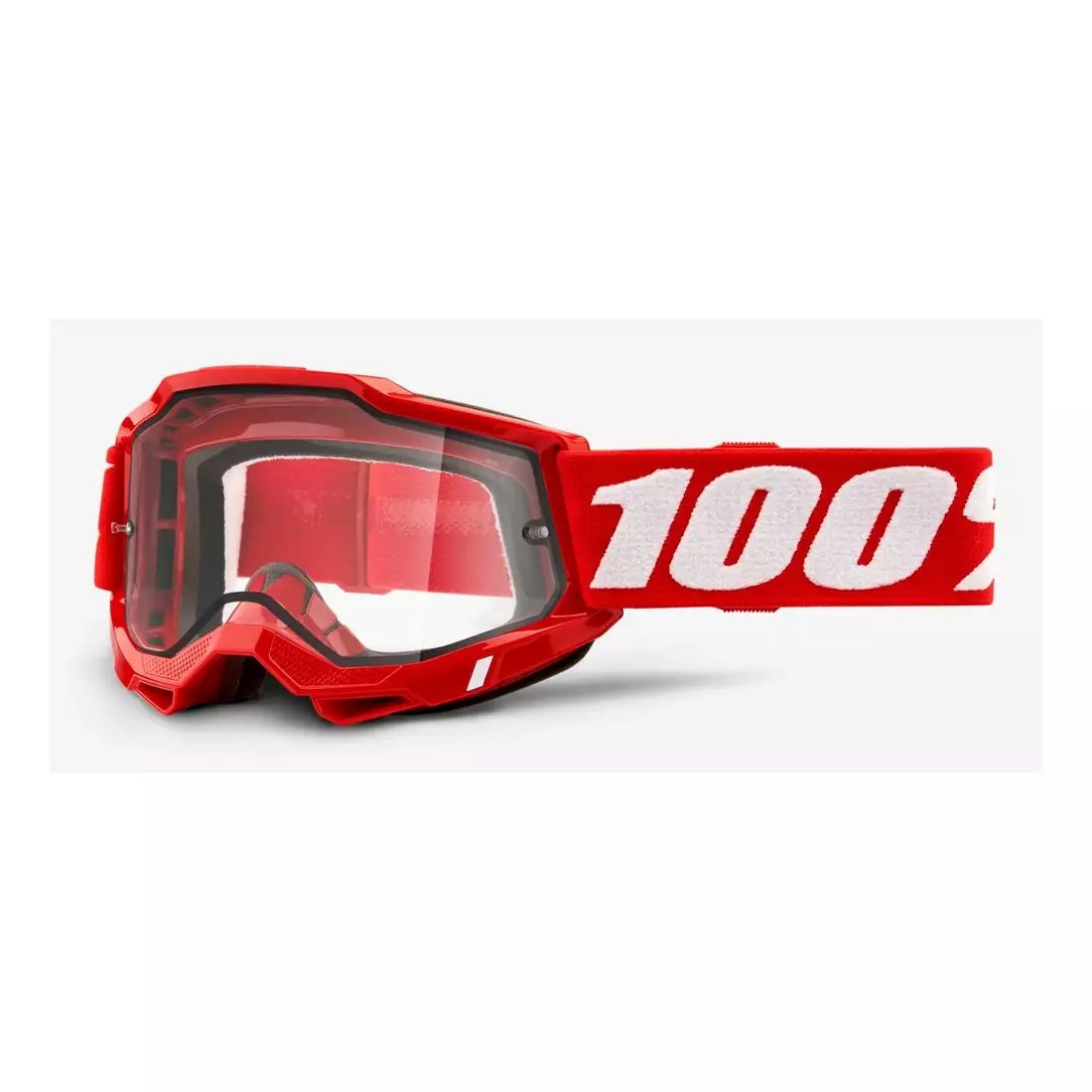 100% cyklistické okuliare  ACCURI 2 ENDURO MOTO RED (Priehľadné dvojité zasklenie) 1STO-50221-501-03