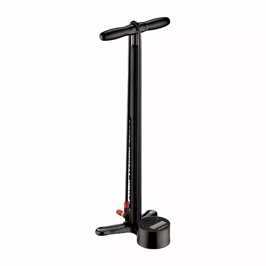LEZYNE podlahová pumpa na bicykel STEEL DIGITAL DRIVE ABS-1 PRO CHUCK 220psi čierna LZN-1-FP-SDDR-V504
