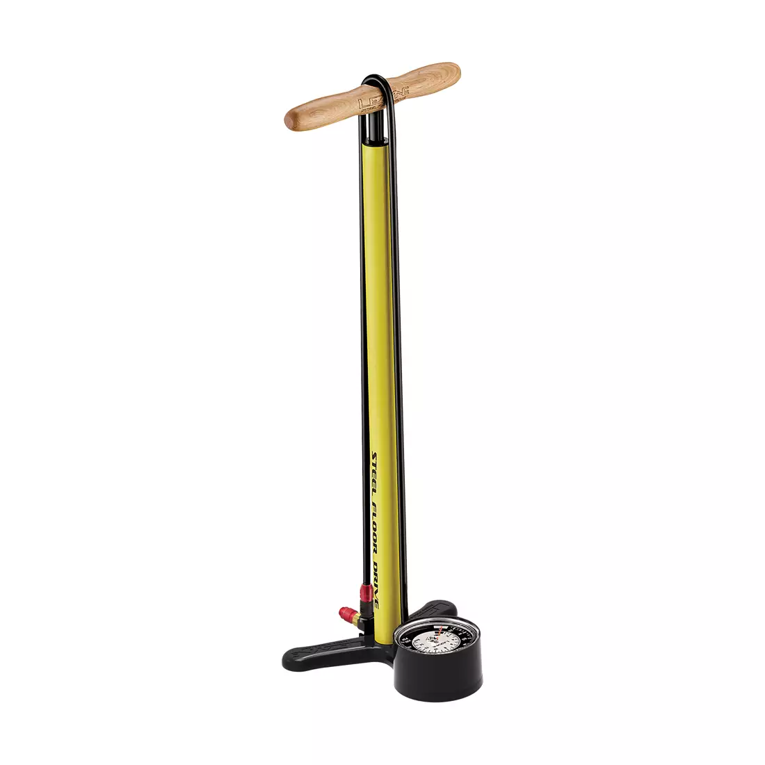 LEZYNE podlahová pumpa na bicykel STEEL FLOOR DRIVE ABS-1 PRO CHUCK 220psi žltá LZN-1-FP-SFLDR-V716