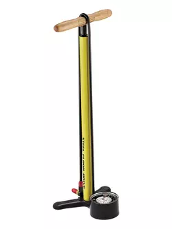 LEZYNE podlahová pumpa na bicykel STEEL FLOOR DRIVE ABS-1 PRO CHUCK 220psi žltá LZN-1-FP-SFLDR-V716