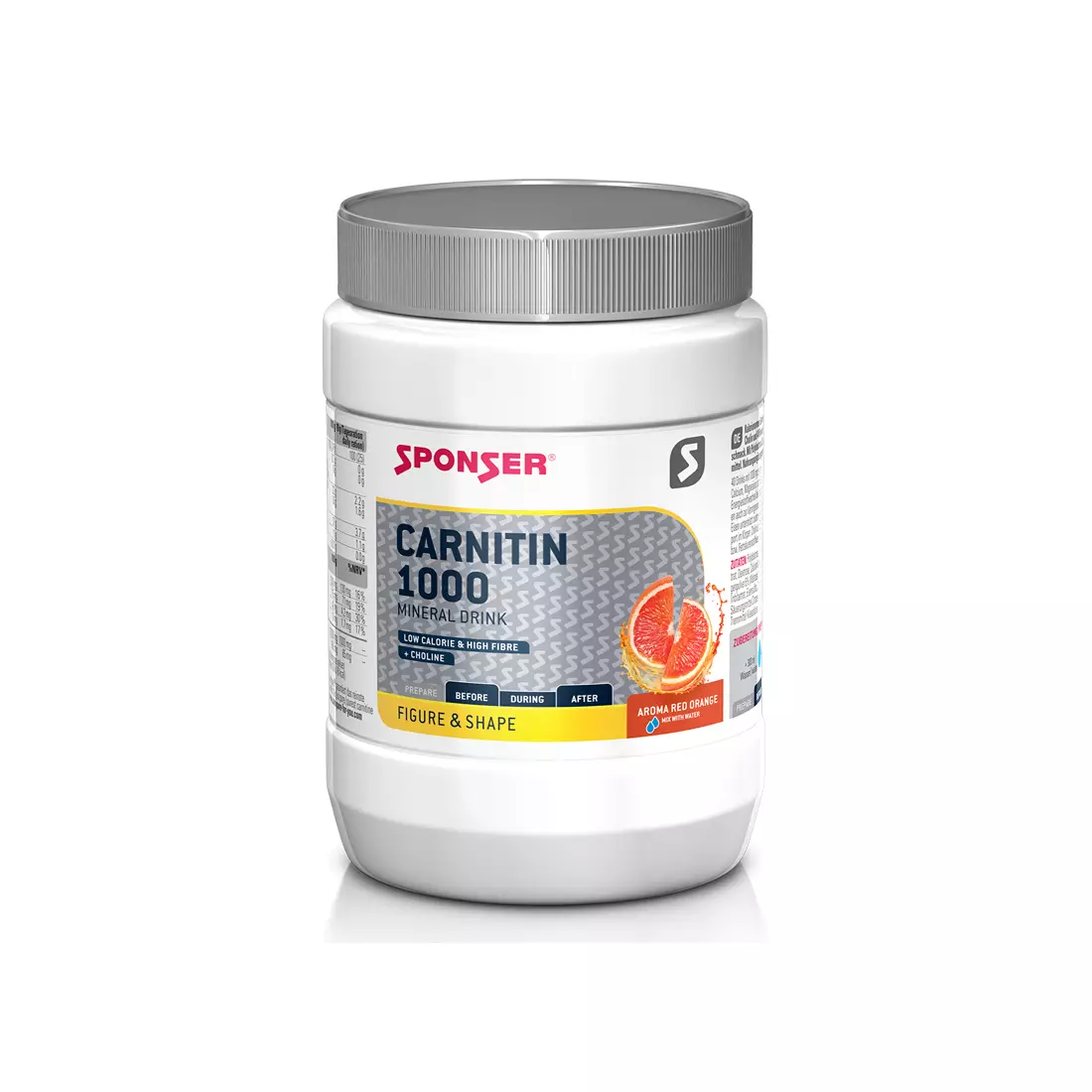 Nízkokalorický nápoj SPONSER L-CARNITIN 1000 Červená oranžová - cín 400g 