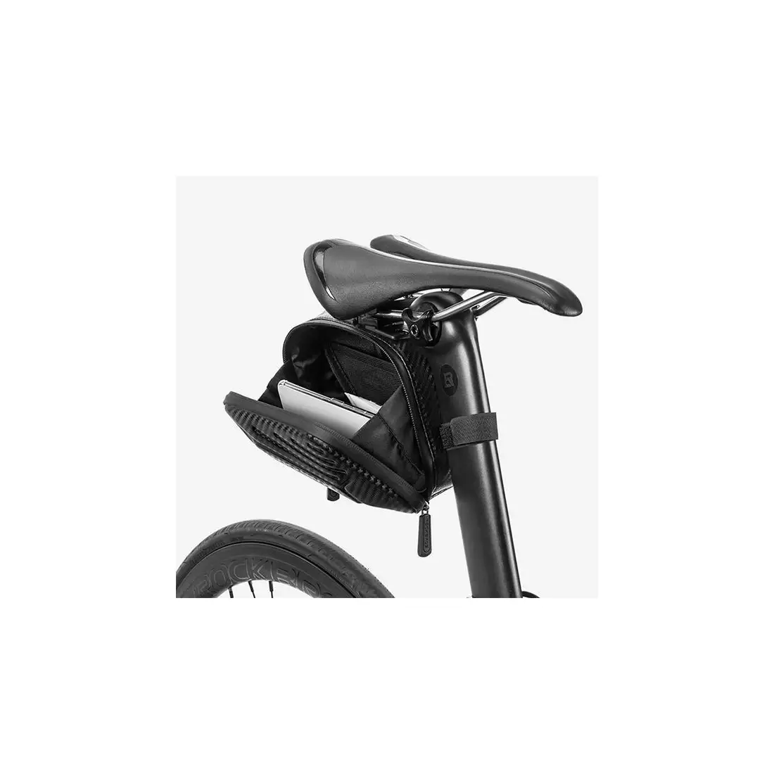 Rockbros Hard Shell Sedlo bicykla taška s klipom, 1,5l, čierna B59