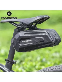 Rockbros Hard Shell Sedlo bicykla taška s klipom, 1,5l čierna B69
