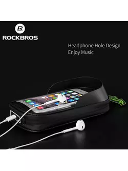 Rockbros Hard Shell rámová taška na telefón s bočnými vreckami 6,2&quot; čierna B53-6.2