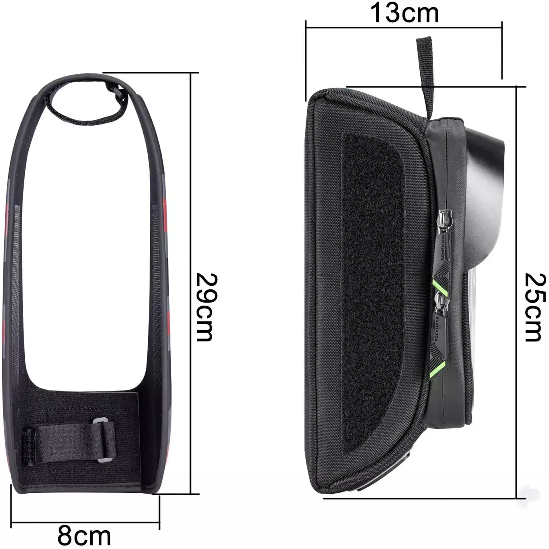 Rockbros rámová taška na telefón, čierna a zelená 021-1G