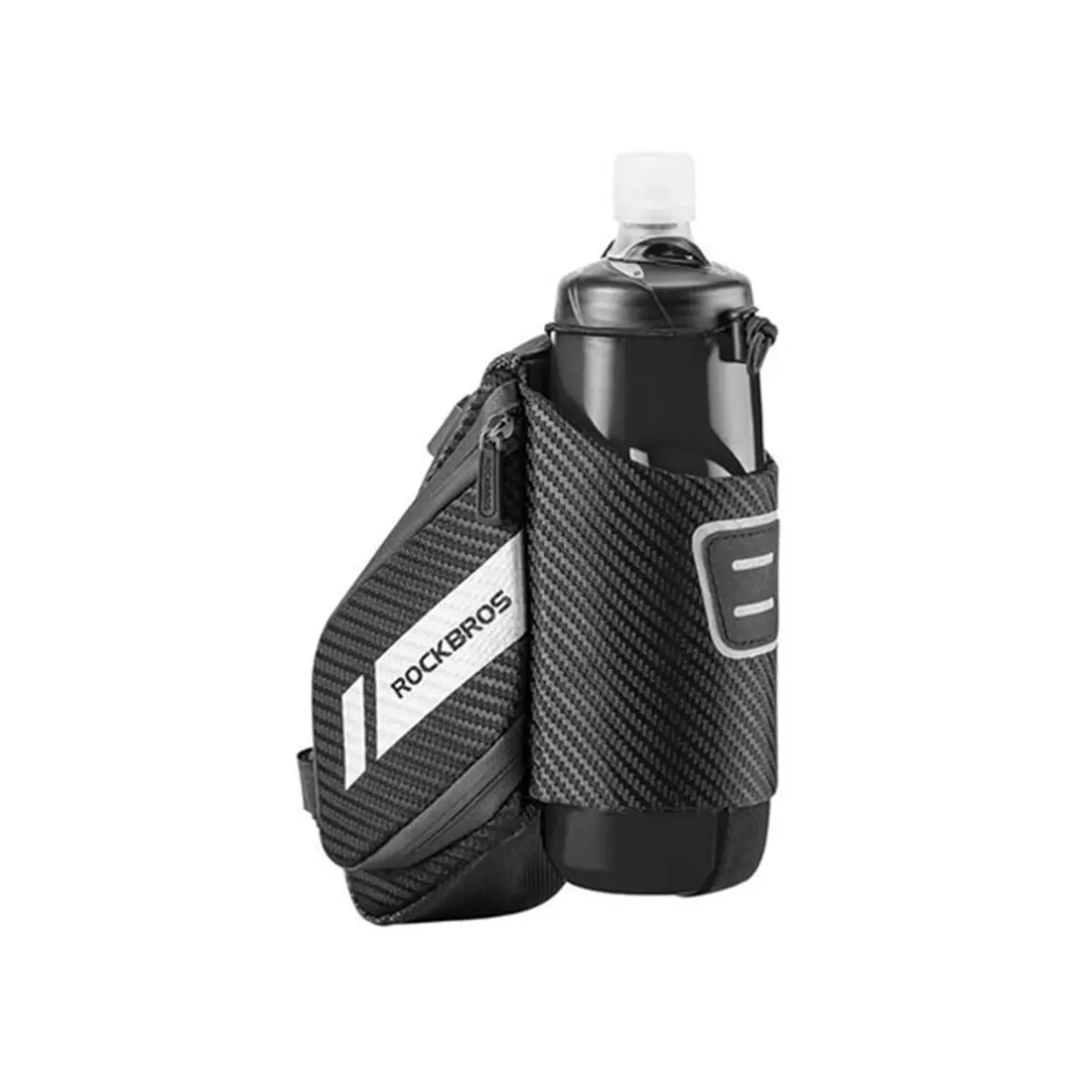Rockbros sedlová taška na bicykel s klipom s držiakom na fľašu, čierna C32BK