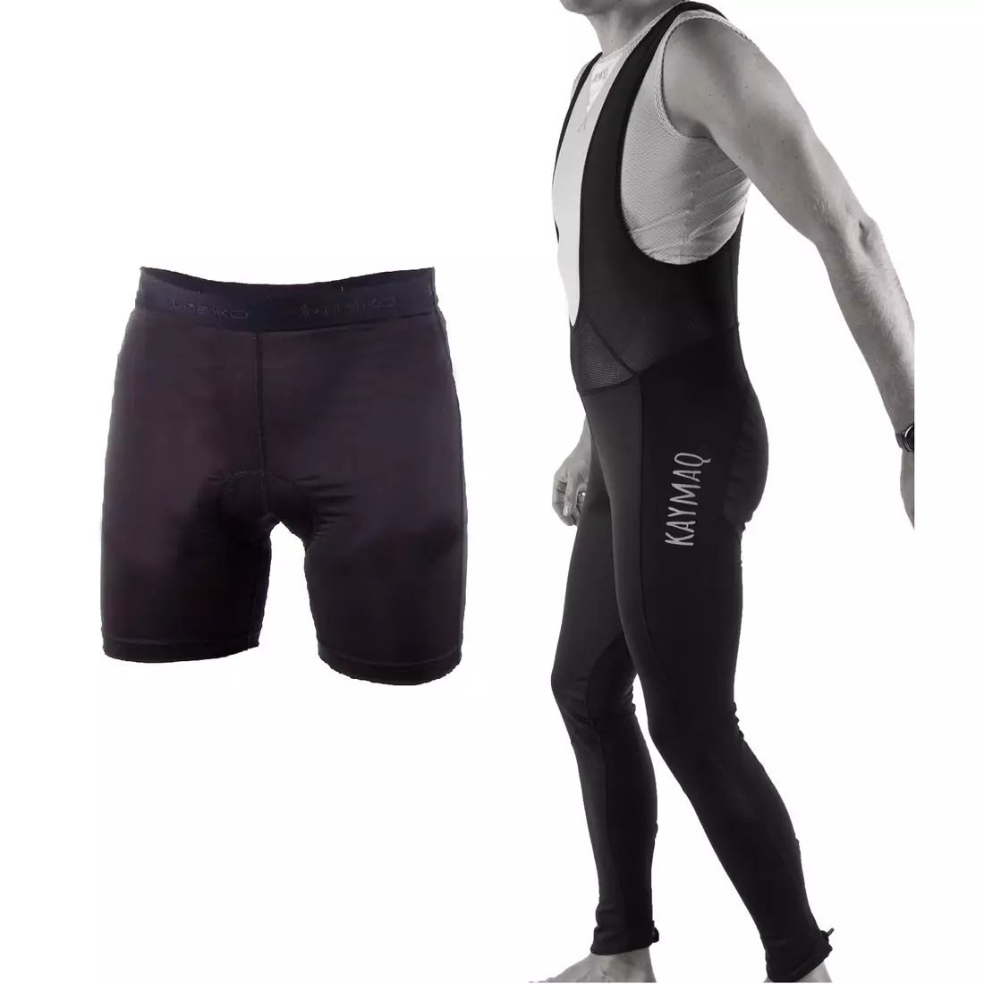 [Set] KAYMAQ zimné nohavice, softshellové, s trakmi, bez vypchávky CREEK II + DEKO, cyklistické boxerky s vložkou 3D GEL