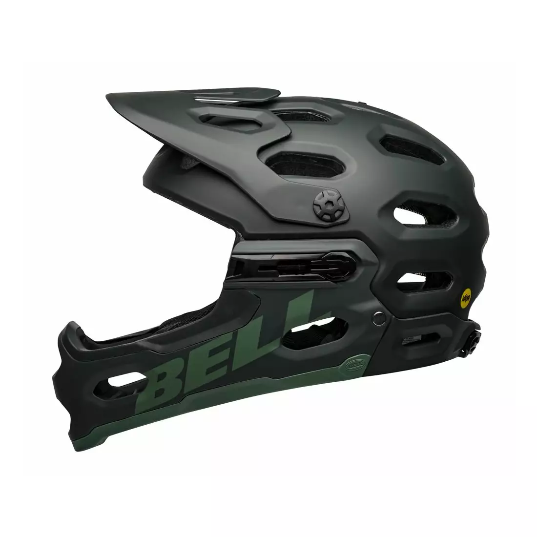 BELL cyklistická prilba full face SUPER 3R MIPS matte green BEL-7126667