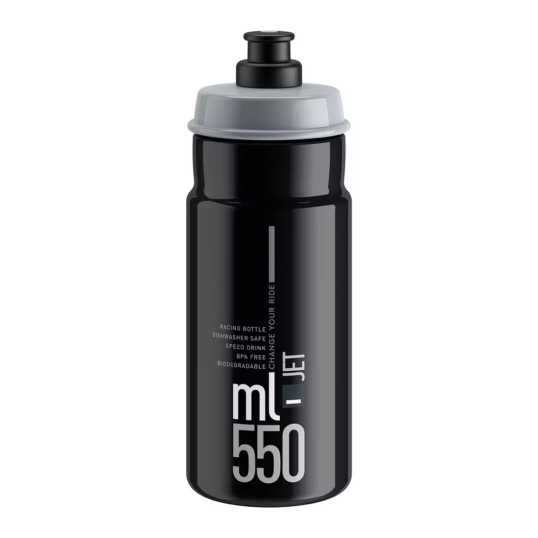 ELITE JET cyklistická fľaša na vodu 550 ml, čierna