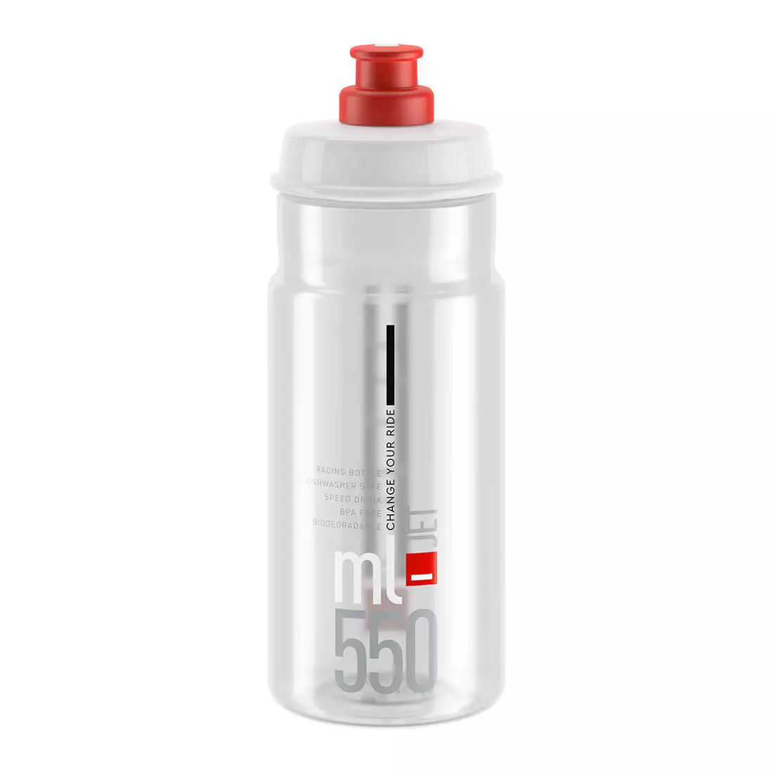 ELITE JET cyklistická fľaša na vodu 550 ml, clear