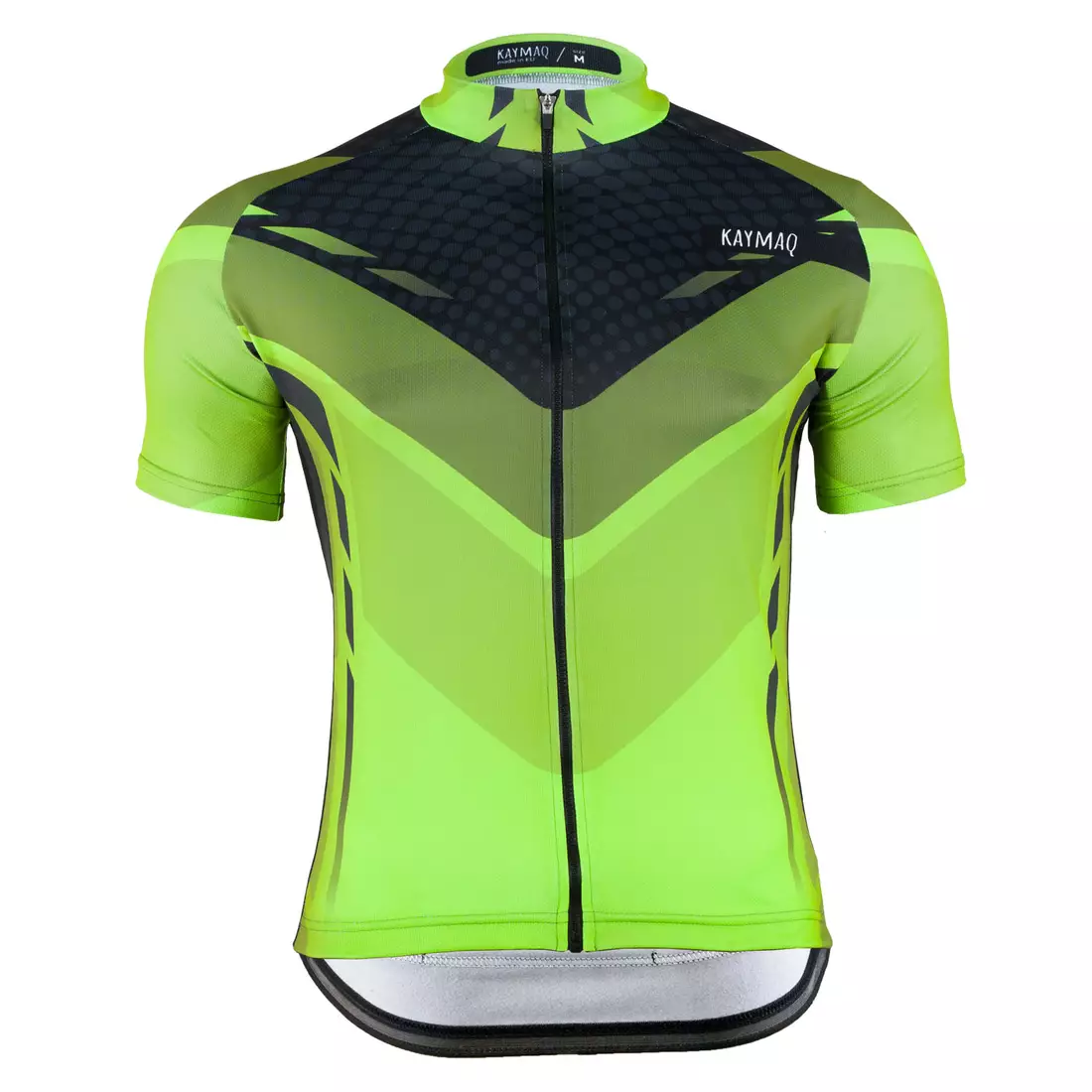 KAYMAQ DESIGN M37 pánsky cyklistický dres, krátky rukáv, fluór zelená