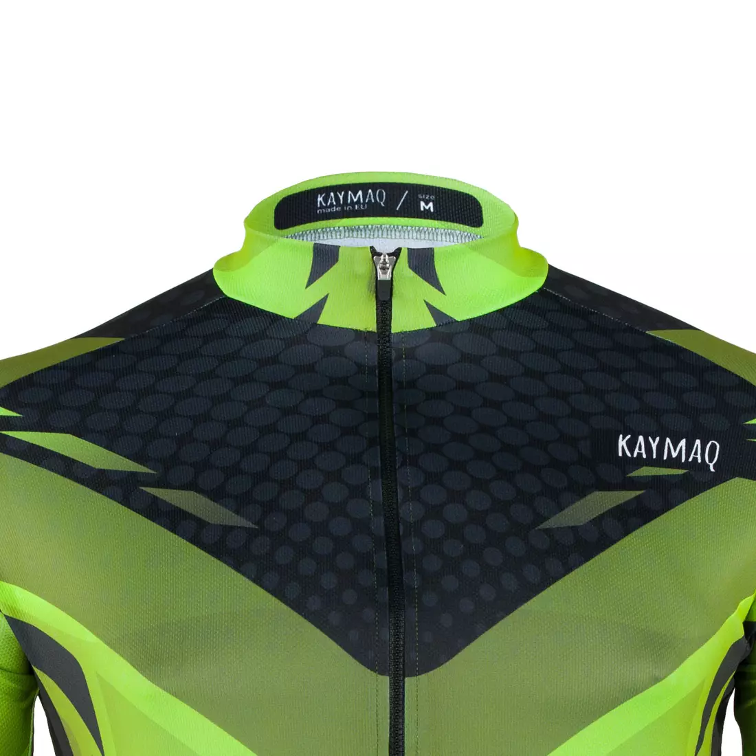 KAYMAQ DESIGN M37 pánsky cyklistický dres, krátky rukáv, fluór zelená