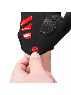 Rockbros cyklistické rukavice, gélové, čierno-červené S169-1BR