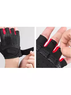 Rockbros cyklistické rukavice krátky prst, čierno-červené S169BR