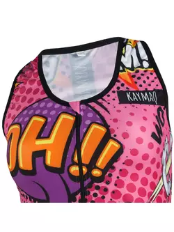 KAYMAQ DESIGN W27 Dámsky cyklistický dres bez rukávov, ružový