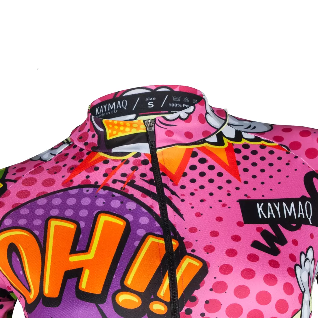 KAYMAQ DESIGN W27 dámsky cyklistický dres, krátky rukáv, ružová