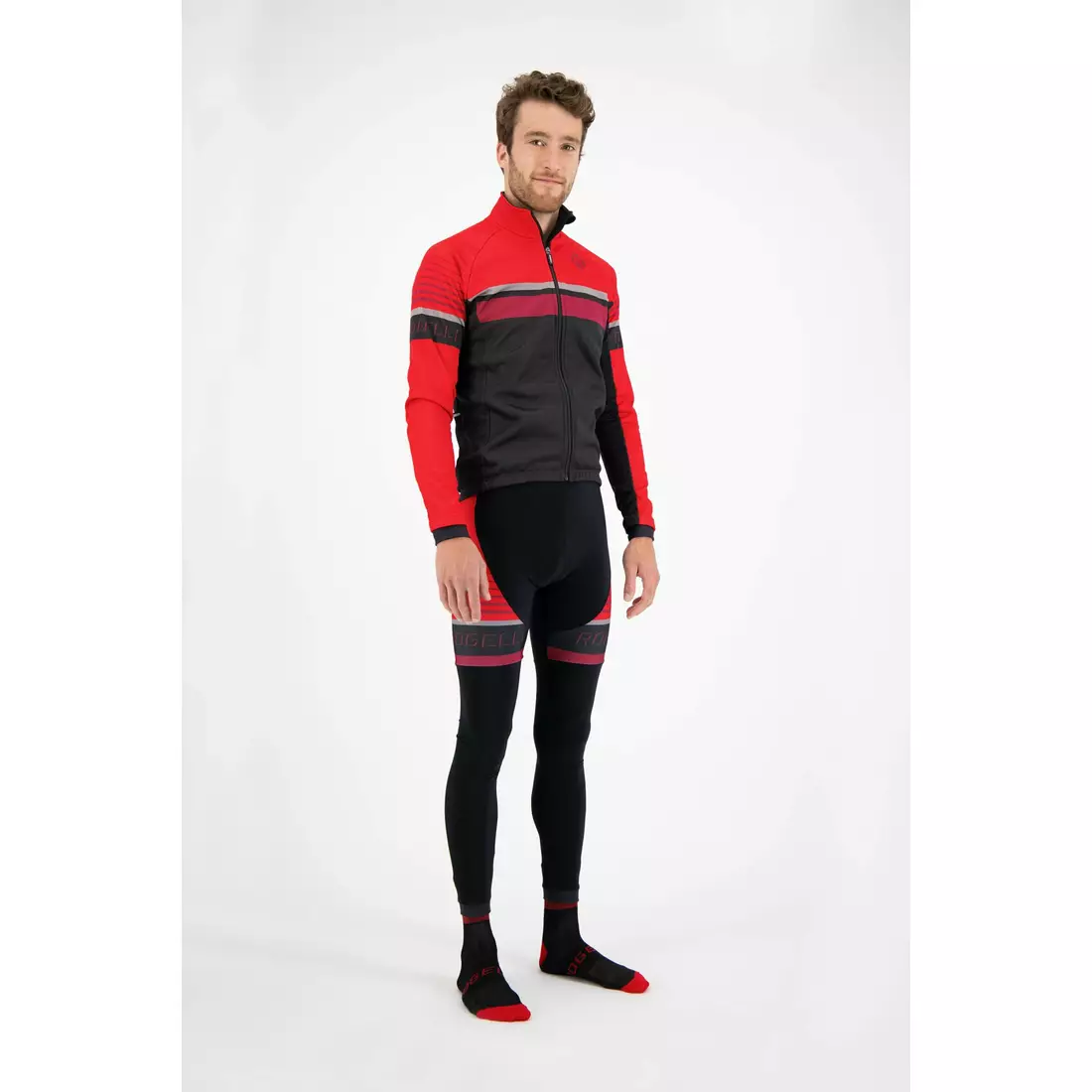 ROGELLI Pánska cyklistická bunda HERO čierna a červená 