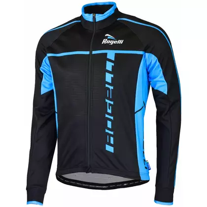 ROGELLI Pánska softshellová bunda na bicykel UMBRIA 2.0 čierna a modrá L 