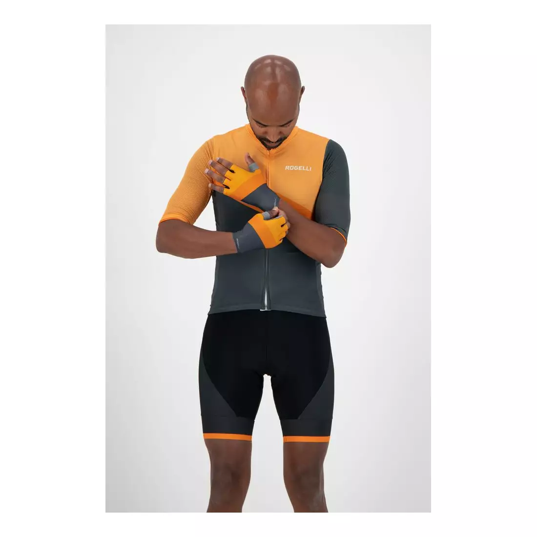 ROGELLI Pánske cyklistické rukavice KAI oranžová