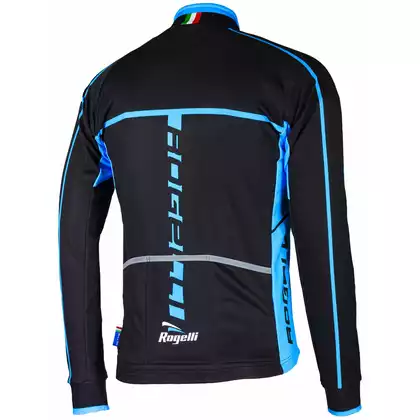 ROGELLI Pánska softshellová bunda na bicykel UMBRIA 2.0 čierna a modrá L 
