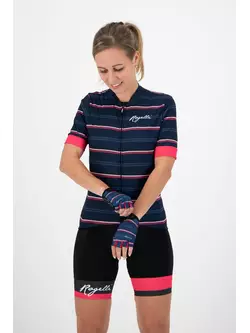 ROGELLI dámske cyklistické rukavice STRIPE blue/pink