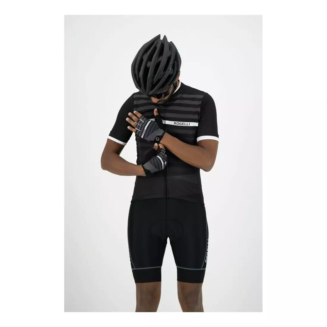 ROGELLI pánske cyklistické rukavice STRIPE black 006.310