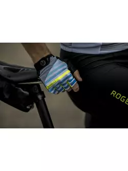 ROGELLI pánske cyklistické rukavice STRIPE blue/fluor 006.311