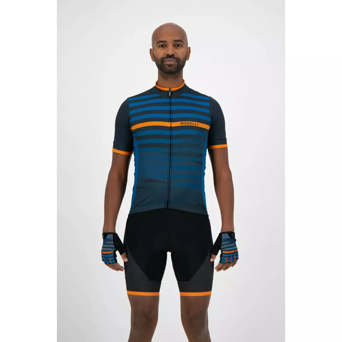 ROGELLI pánske tričko na bicykel STRIPE blue/orange 001.102