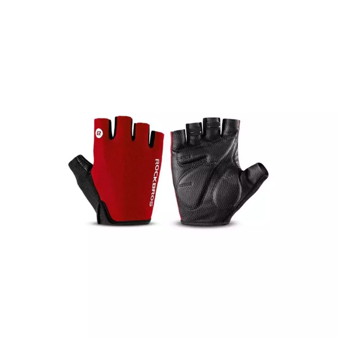 Rockbros cyklistické rukavice krátky prst, čierno-červené S106R