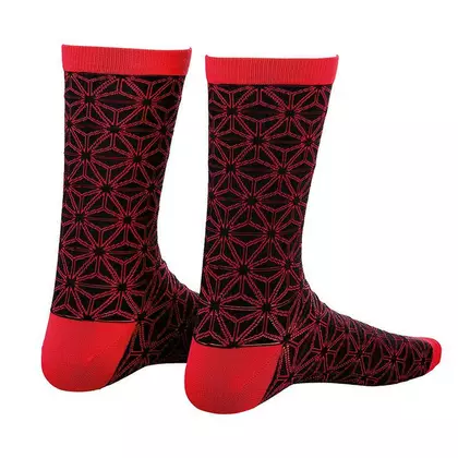 SUPACAZ cyklistické ponožky ASANOHA black/red
